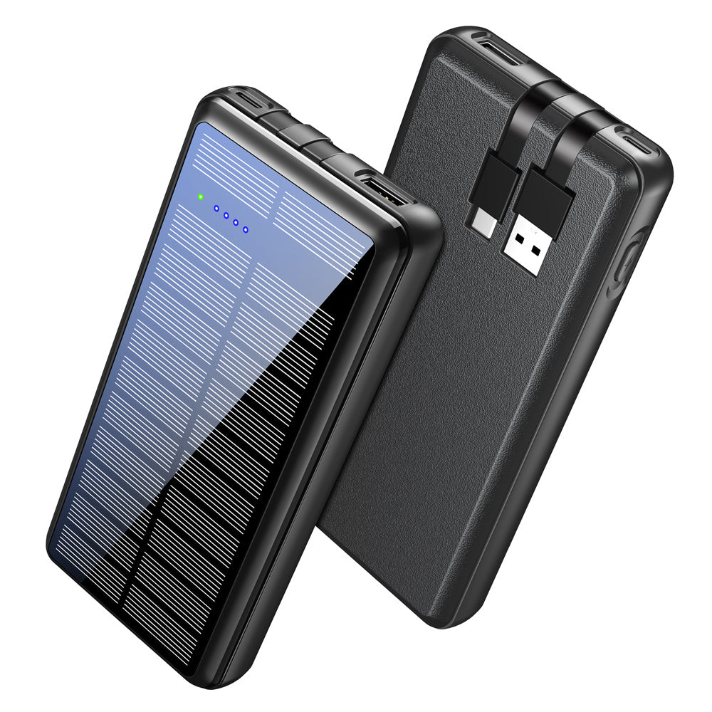 Solar Power Bank with Dual-Wire Charging for Every Adventure